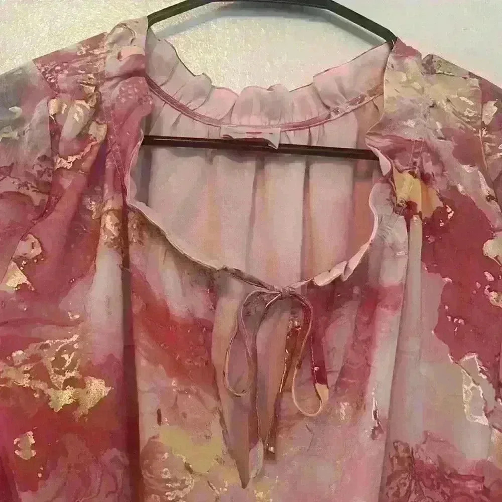 Buddy Love - Women’s Small - Loose Fitting Pink/Gold Dress - Picture 5 of 7